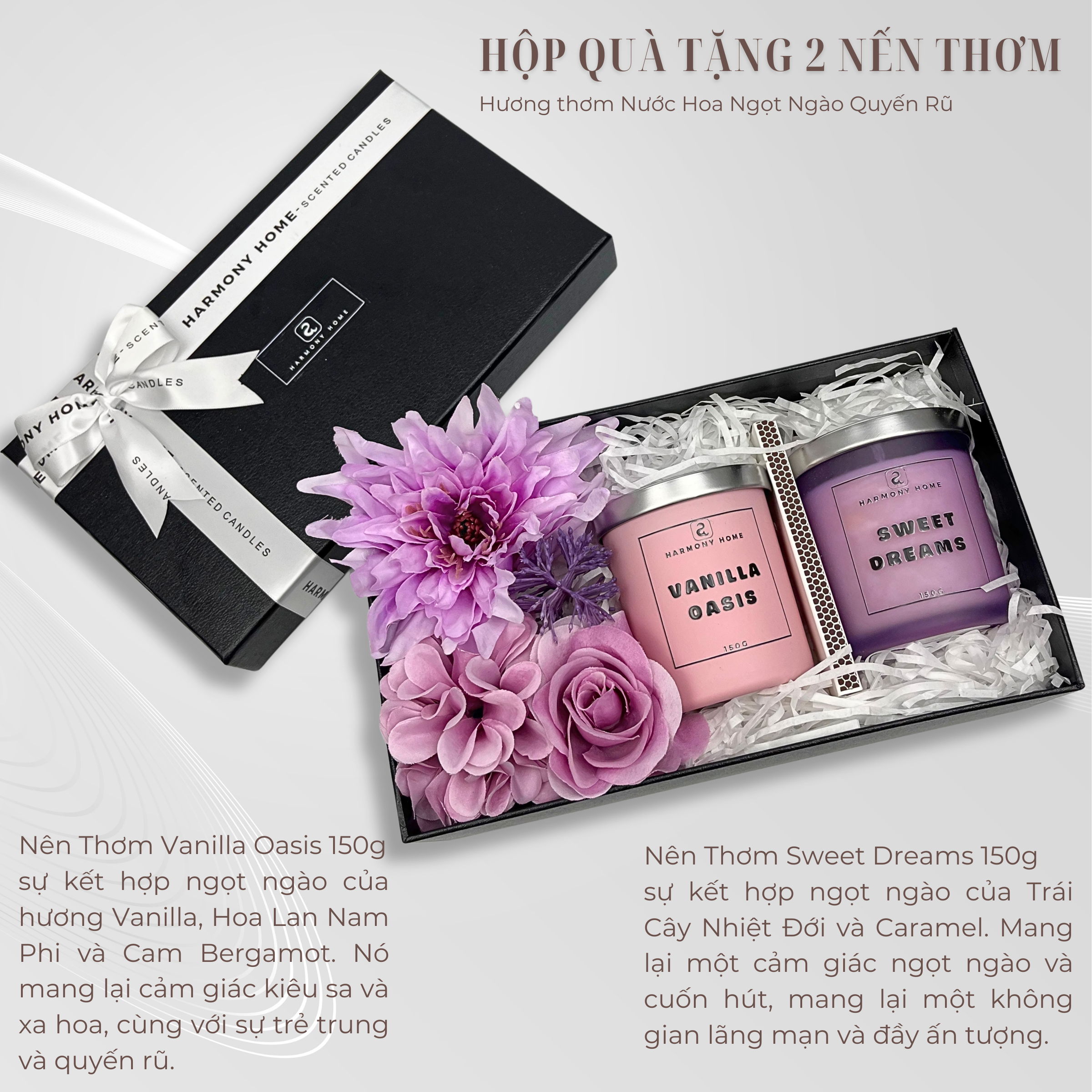 Bộ Quà Tặng Doanh Nghiệp 2 Nến Thơm Vanilla Oasis & Sweet Dreams