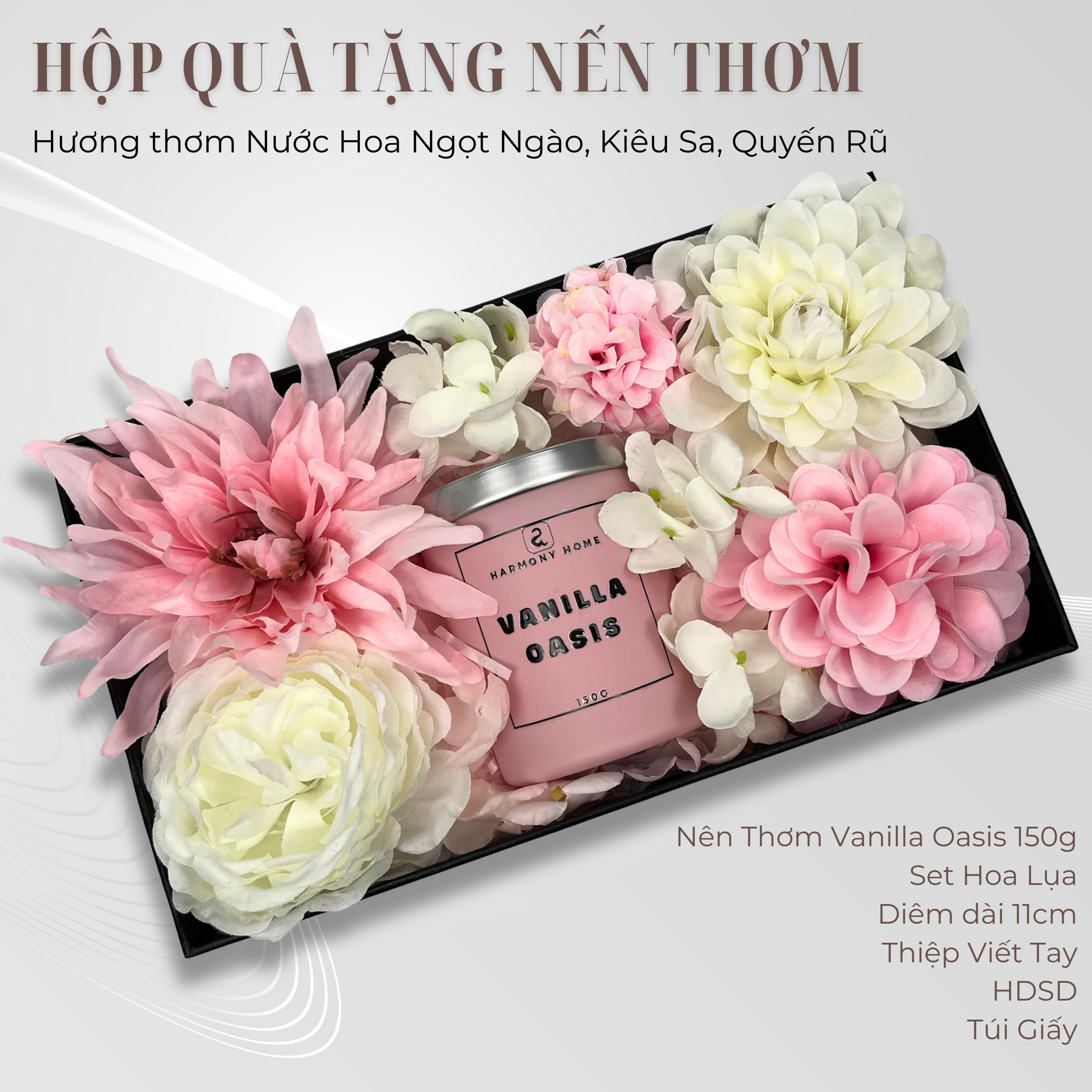 Bộ Quà Tặng Doanh Nghiệp Nến Thơm Vanilla Oasis