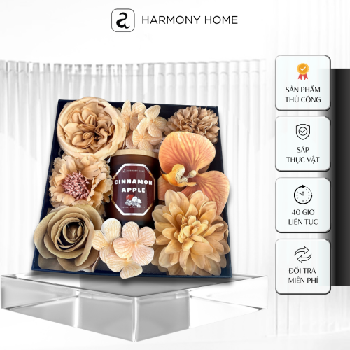 Bộ Quà Tặng Nến Thơm Noel [A] Harmony Home: Mùi Hương Ấm Áp Mùa Lễ Hội, 150g, Sáp Tự Nhiên, Hương Nhập Khẩu